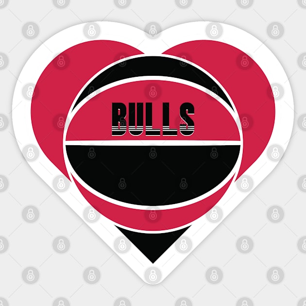 Heart Shaped Chicago Bulls Basketball Sticker by Rad Love